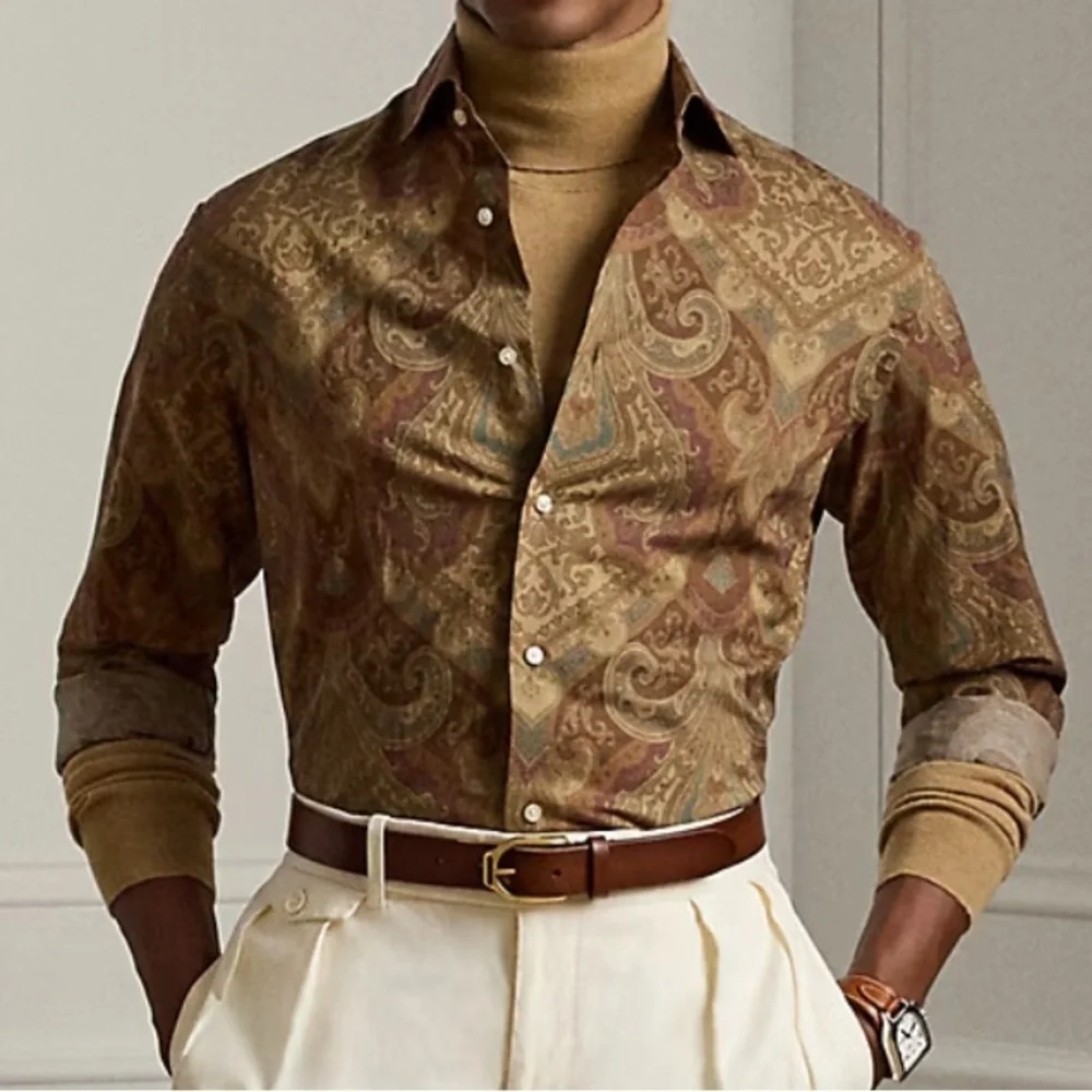 Lauren Ralph Lauren Corpcore Heritage 100% Cotton gold multicolor Shirt Medium - Picture 3 of 14